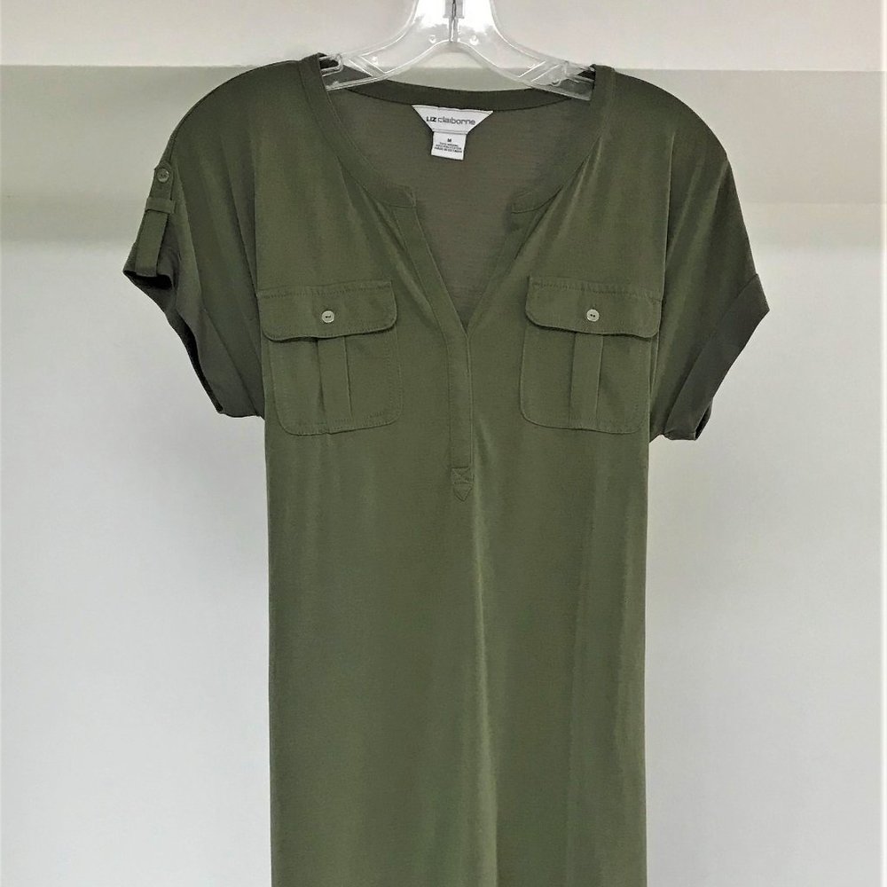 Liz Claiborne Short Sleeve Shirtdress, Size M
